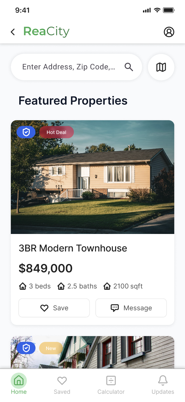 Homepage UI